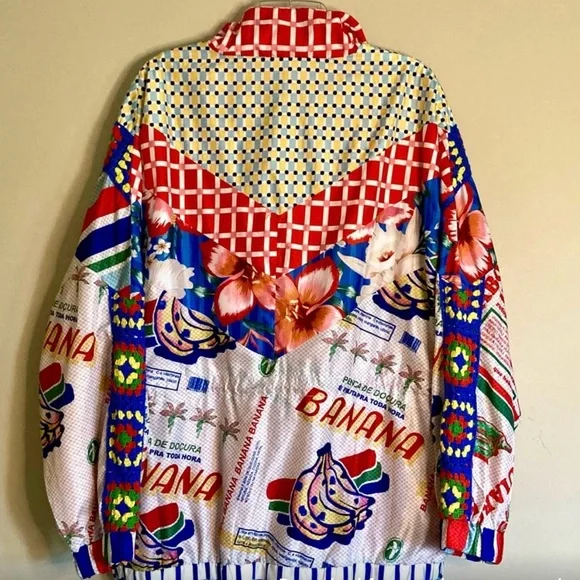 FARM Rio Carnaval Mixed Print Windbreaker with Crochet Detail - Picture 13 of 15